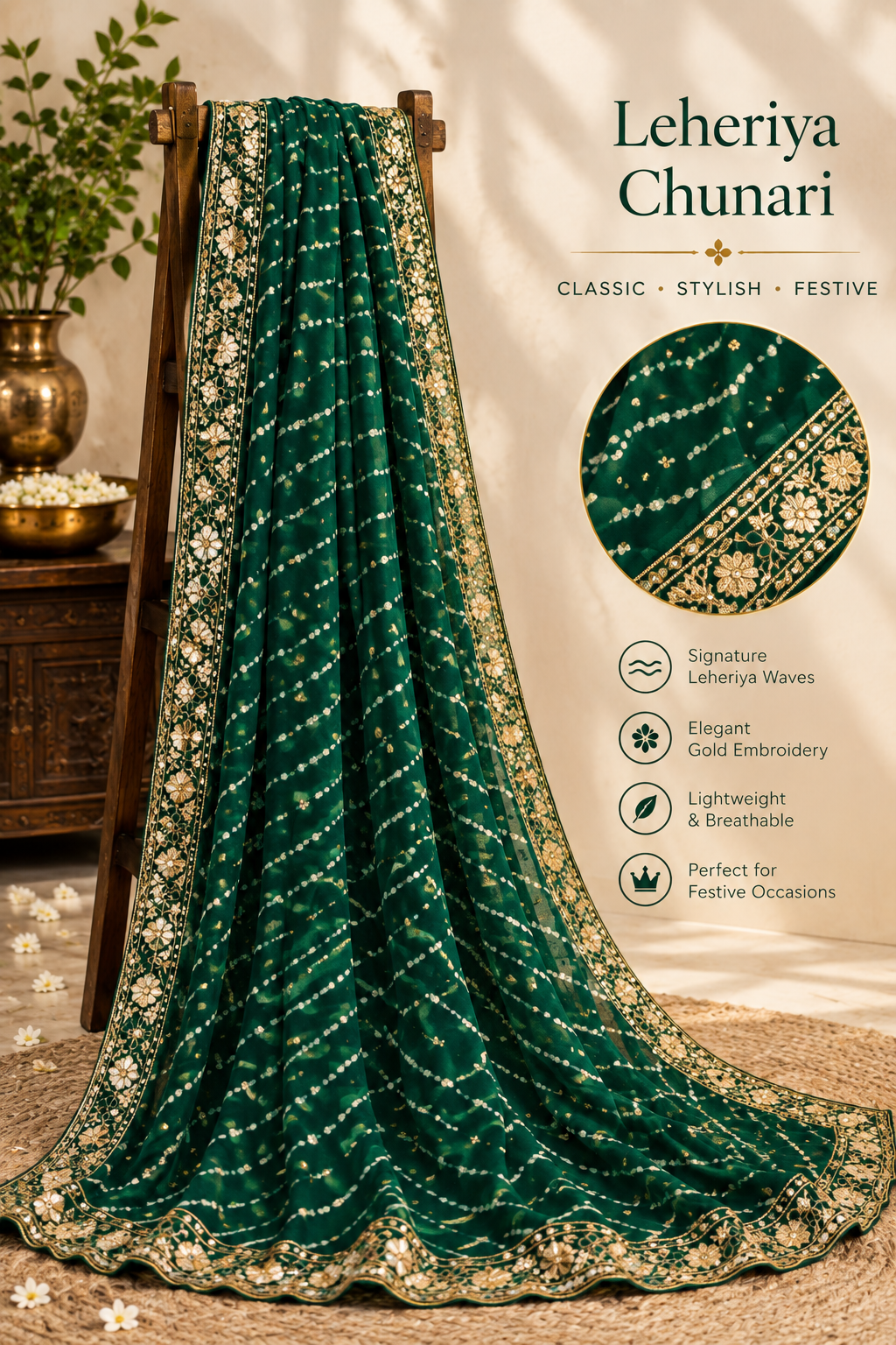 Bandhani Chunari, Mirror Work Chunari, Leheriya Chunari